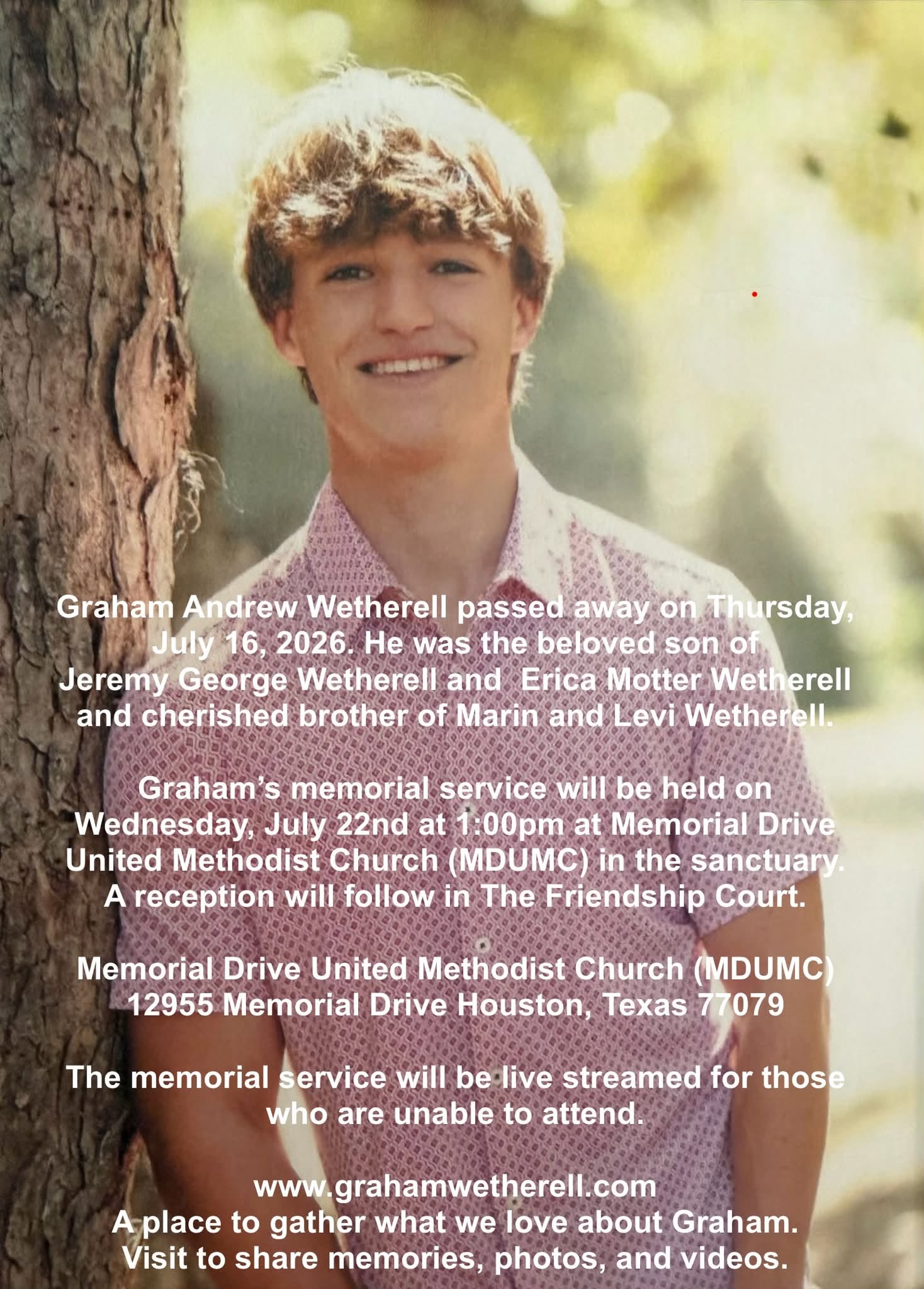 Graham Wetherell Obituary, Houston TX Motorcycle Accident Death